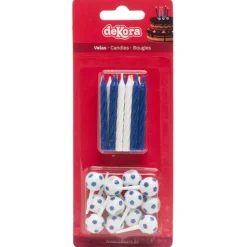 Bougies + ballons de football (x 12)-Cerf Dellier Outlet