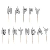 Bougies à piquer "Happy Birthday" argentées-Cerf Dellier Best