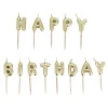 Bougies à piquer "Happy Birthday" dorées-Cerf Dellier Discount