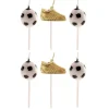 Bougies chaussures + ballons de football (x 6)-Cerf Dellier New