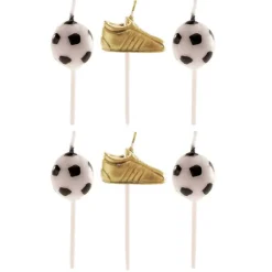 Bougies chaussures + ballons de football (x 6)-Cerf Dellier New