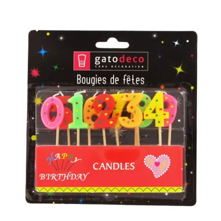 Bougies chiffres sur piques assorties-Cerf Dellier Online