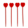 Bougies cœurs rouges sur pique haute (x 4)-Cerf Dellier