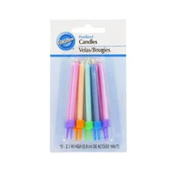 Bougies nacrées pastelles Wilton (x 10)-Cerf Dellier Outlet