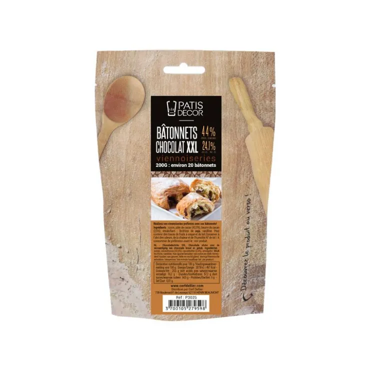 Bâtons boulangers en chocolat XXL Barry 200 g-Cerf Dellier Clearance