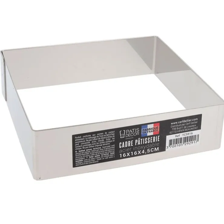 Cadre à mousse inox H 4,5 cm 16 x 16 cm-Cerf Dellier Hot
