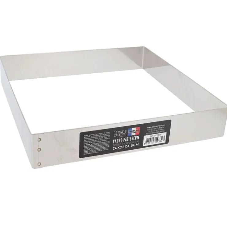 Cadre à mousse inox H 4,5 cm 26 x 26 cm-Cerf Dellier New