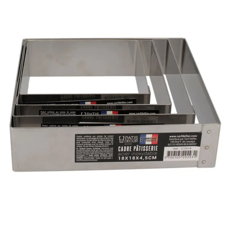 Cadre à mousse inox H 4,5 cm 26 x 26 cm-Cerf Dellier New