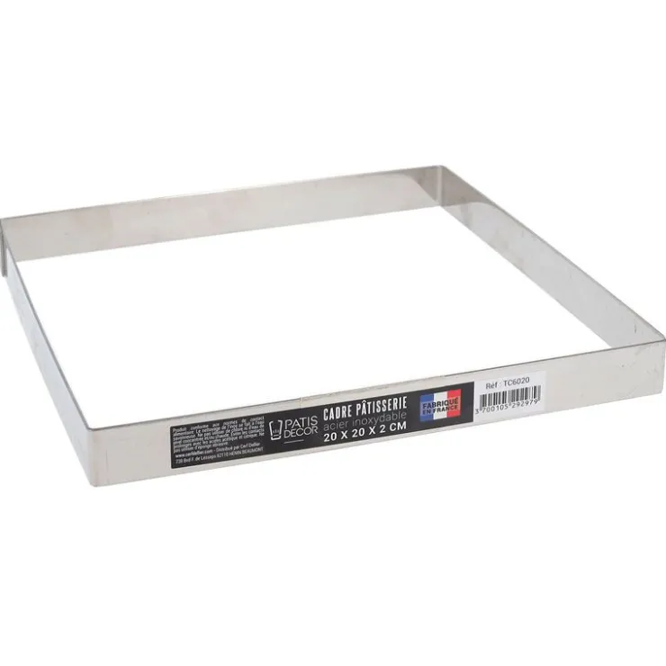 Cadre à pâtisserie inox H 2 cm - 20 x 20 cm-Cerf Dellier Discount
