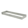 Cadre à tarte rectangulaire cannelé et perforé inox H 3 cm - 35 x 10 cm De Buyer-Cerf Dellier Clearance