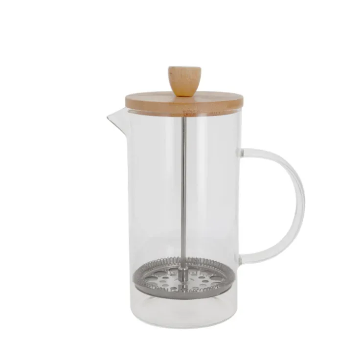 Cafetière à piston en verre couvercle bambou - 600 ml-Cerf Dellier Online