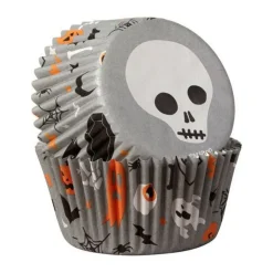 Caissette cupcake Halloween Tête de Mort Wilton (x75)-Cerf Dellier Sale