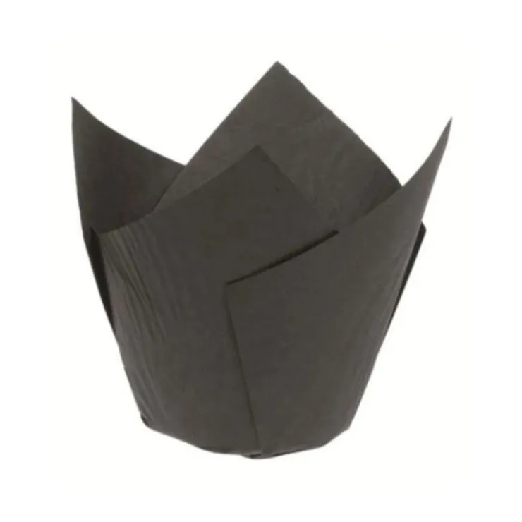 Caissette haute Tulipcup noire (x 200)-Cerf Dellier Clearance