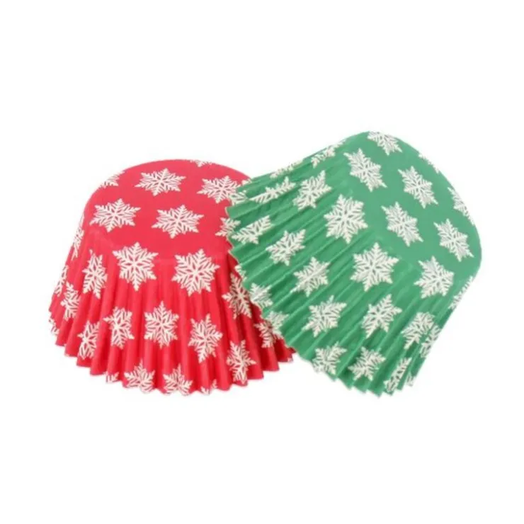 Caissettes cupcakes de cuisson "christmas green/red" (x16)-Cerf Dellier Outlet