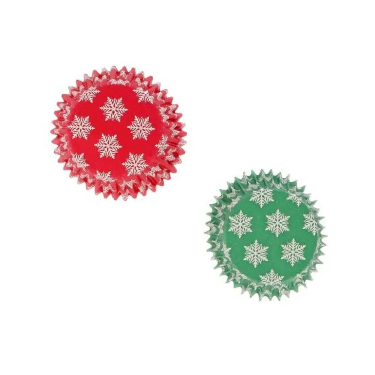Caissettes cupcakes de cuisson "christmas green/red" (x16)-Cerf Dellier Outlet