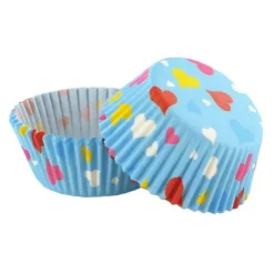 Caissettes cupcakes "Cœurs multicolores" (x50)-Cerf Dellier Outlet