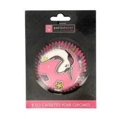Caissettes cupcakes "Licorne rose" (x50)-Cerf Dellier