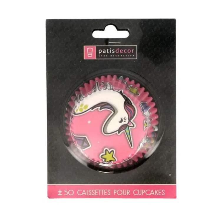 Caissettes cupcakes "Licorne rose" (x50)-Cerf Dellier