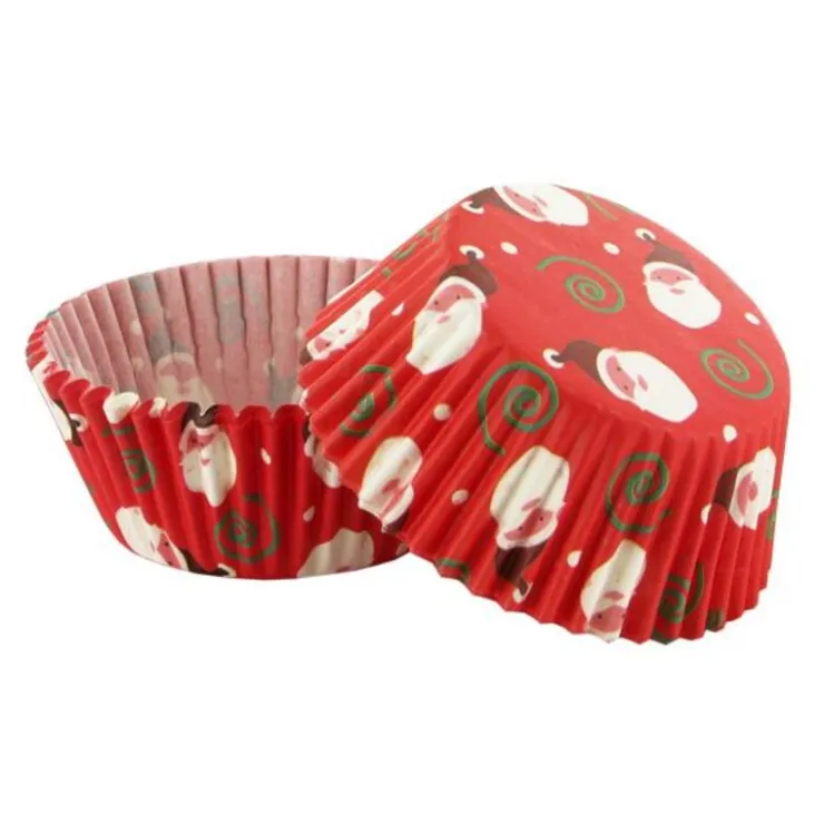 Caissettes cupcakes "Père Noël" (x50)-Cerf Dellier Discount