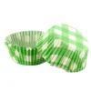 Caissettes cupcakes "Vichy vert anis" (x50)-Cerf Dellier New