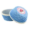 Caissettes cupcakes "Vichy bleu, décor rose" (x50)-Cerf Dellier Clearance