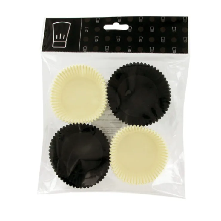 Caissettes de cuisson noires et blanches (x80)-Cerf Dellier Clearance