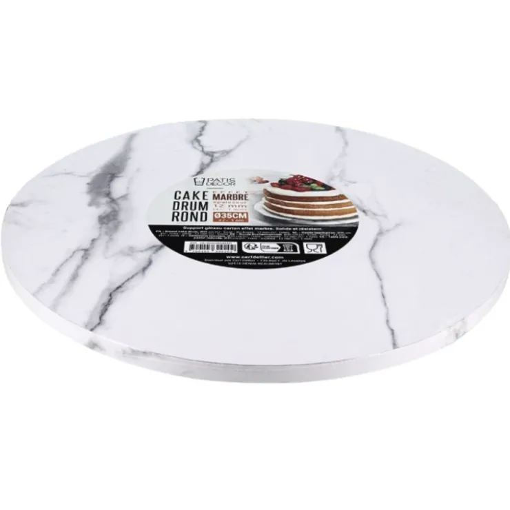 Cake Drum Rond Effet Marbre Ø 35 cm-Cerf Dellier Online