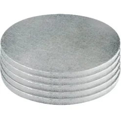 Cake Drums Ronds Argent Ø 25 cm (x5)-Cerf Dellier Clearance