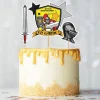 Cake topper assortis "Joyeux anniversaire" thème Chevaliers-Cerf Dellier New