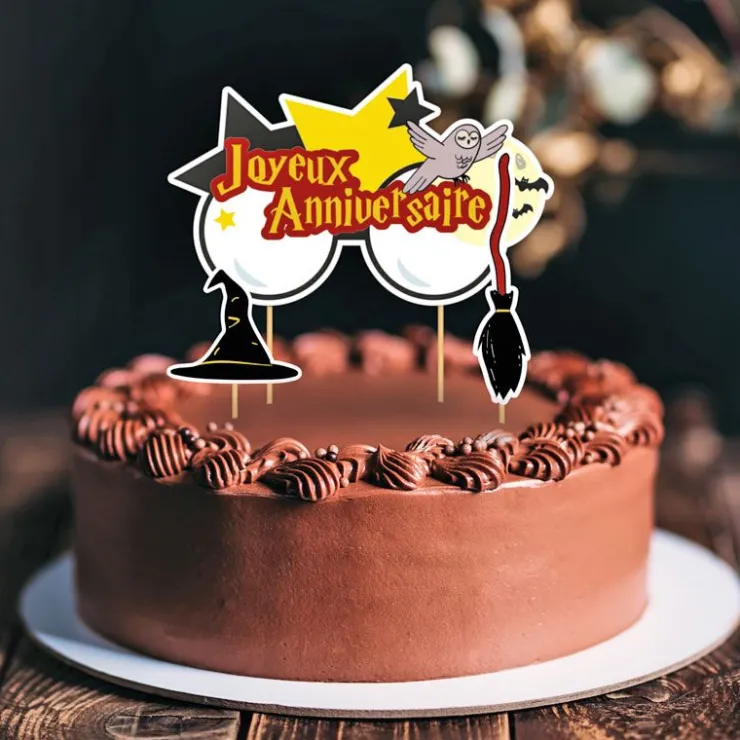 Cake topper assortis "Joyeux anniversaire" thème Sorciers-Cerf Dellier Sale