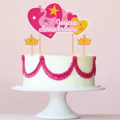 Cake topper assortis "Joyeux anniversaire" thème Princesse-Cerf Dellier Best