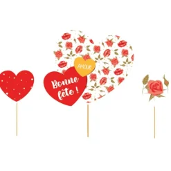 Cake topper assortis thème Romantique "Bonne fête"-Cerf Dellier Online