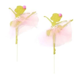 Cake topper danseuse dorée (x 2)-Cerf Dellier