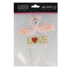 Cake topper flamants roses Love-Cerf Dellier Discount