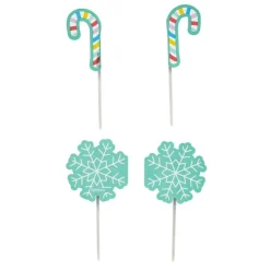 Cake topper flocon et sucre d'orge Wilton (x 12)-Cerf Dellier Hot