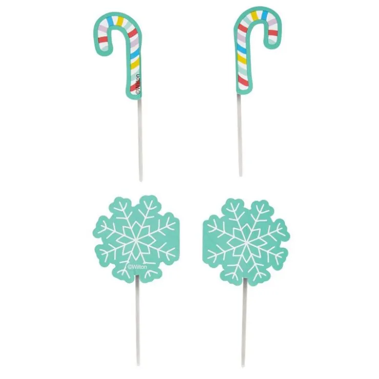 Cake topper flocon et sucre d'orge Wilton (x 12)-Cerf Dellier Hot