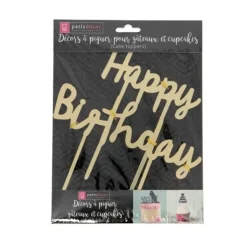Cake Topper Happy Birthday doré-Cerf Dellier Online