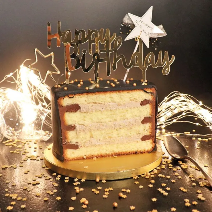 Cake Topper Happy Birthday doré-Cerf Dellier Online