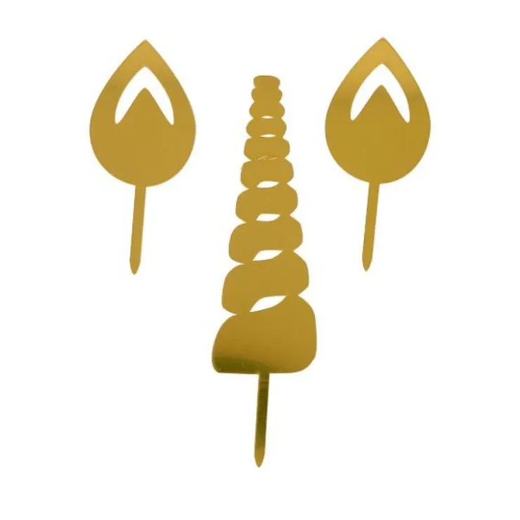 Cake Topper Licorne Dorés-Cerf Dellier New