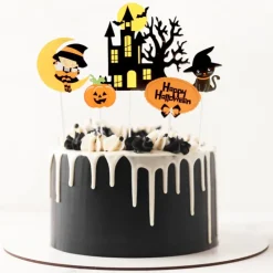 Cake toppers assortis thème Halloween 2 (x5)-Cerf Dellier New