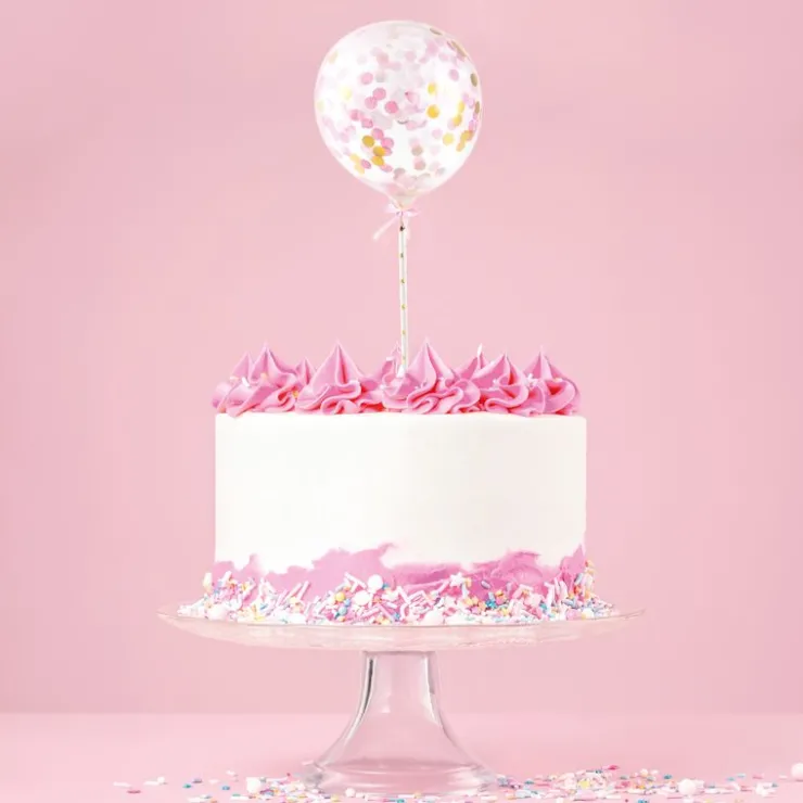 Cake toppers ballons & confettis (x2)-Cerf Dellier Online
