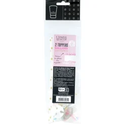 Cake toppers ballons & confettis (x2)-Cerf Dellier Online