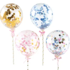 Cake toppers ballons confettis 10 cm (x20)-Cerf Dellier Online