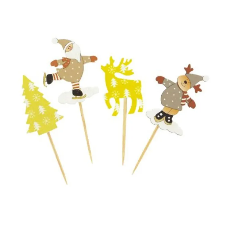Cake toppers de Noël assortis thème 1 (x10)-Cerf Dellier Sale