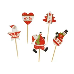 Cake toppers de Noël assortis thème 4 (x10)-Cerf Dellier New