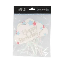Cake Toppers nuages Happy Birthday (x 2)-Cerf Dellier Sale
