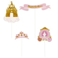 Cakes toppers Anniversaire princesses (x4)-Cerf Dellier Outlet