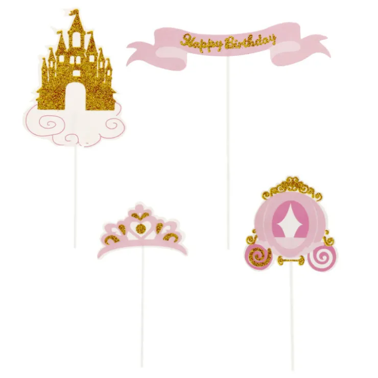 Cakes toppers Anniversaire princesses (x4)-Cerf Dellier Outlet