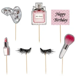 Cakes toppers Anniversaire maquillages (x7)-Cerf Dellier Best