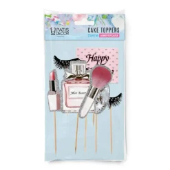 Cakes toppers Anniversaire maquillages (x7)-Cerf Dellier Best